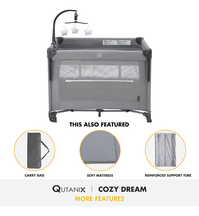 Qutanix Corralito De Bebe 2 En 1, Cuna Portatil Plegable Fac