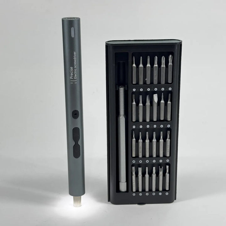 Destornillador Eléctrico Recargable Para Celular Cámara Pc Gris Oscuro