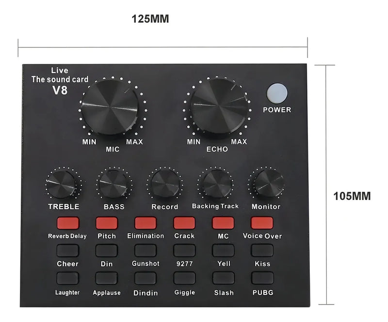 Mezclador Tarjeta Externa Sonido Usb Audio Música Rondon Color Varios