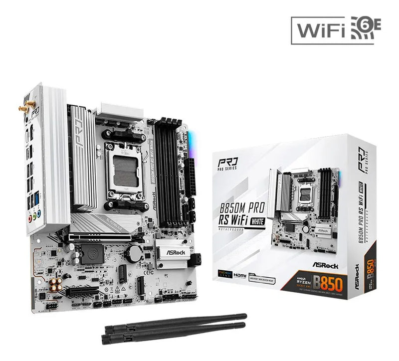 Board Asrock B850m Pro Rs Wifi White Blanco