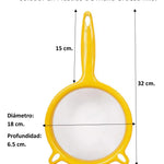 Colador 18 Cm Malla Gruesa Para Jugos Plastico Ilko Amarillo