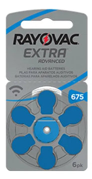 Pilas Para Audífono Rayovac Pr 675 Pack X6