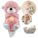 Peluche Realista Nutria Bebe Estimulacion Sensorial Sonido, Compañera De Respiración Relajante Ansiedad Te Ayuda A Dormir Color Gris