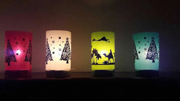 Faroles Navideños + Velas Luces Led Multicolor