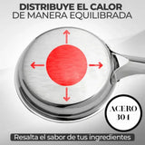 Sartén Huevos 15cm Acero Quirurgico 18/10 Con Tapa Premium Plateado