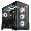 Gabinete Gamer Iceberg Wave L Vidrio Curvo 7 Ventiladores Negro