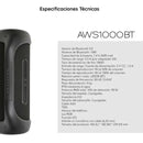 Bocina Portátil Aiwa Aws1000bt Negro Bluetooth 90W RMS Resistente al Agua con Luces LED