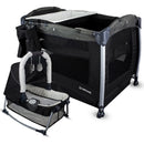 Cuna Corral Bebe + Mosquitero Mecedora y Organizado Negro Bebesit Premium