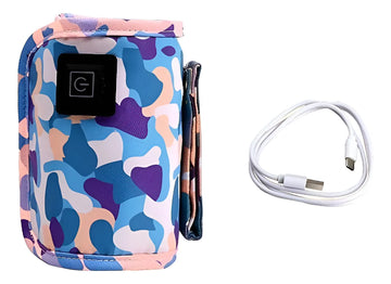 Calentador De Biberón/tetero Para Bebe Portatil Usb Viajero Rosa/blanco