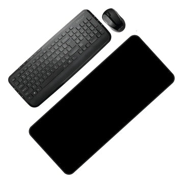 Combo Delux Teclado Slim Multimedia + Mouse + Pad Mouse Xxl Mouse Negro Teclado Negro