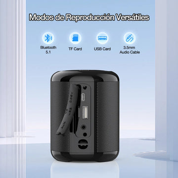 1hora Mini Bocina Portátil Bluetooth Boc062 Negro Inalámbric
