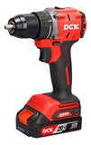 Taladro Atornillador Inalámbrico Dck 20v 500w + 2 Baterías Rojo/negro
