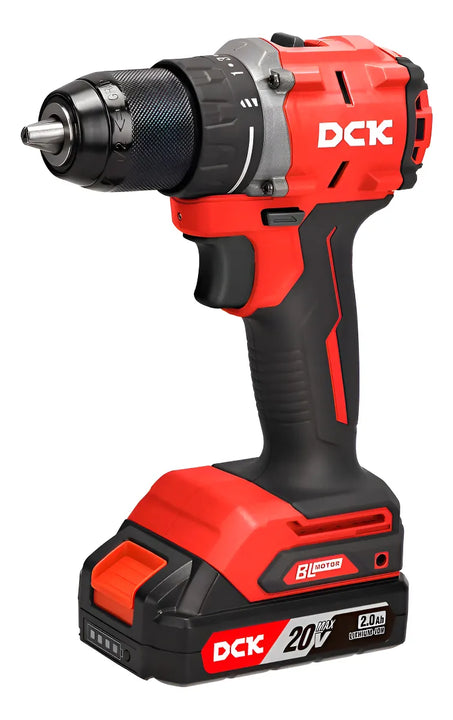 Taladro Atornillador Inalámbrico Dck 20v 500w + 2 Baterías Rojo/negro