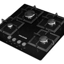 Estufa De Empotrar A Gas 4 Puestos Vidrio Templado 60 Cm Negro