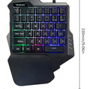 Teclado Gamer Usb Una Mano Retroiluminado 8 Colores Color del teclado Negro