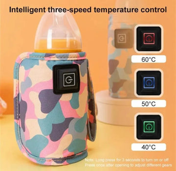 Calentador De Biberón/tetero Para Bebe Portatil Usb Viajero Rosa/blanco