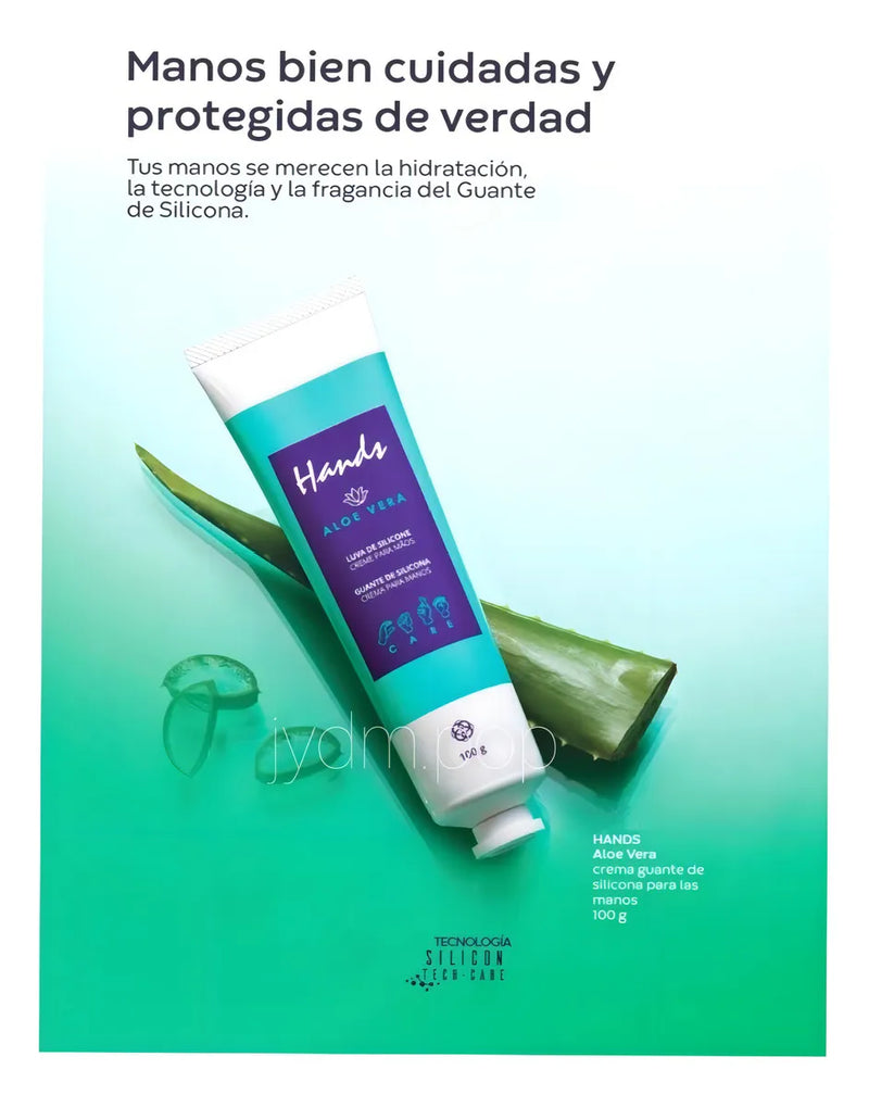 Crema para Manos Hidratación Profunda Hands Aloe Vera Hinode, 55g, Tecnología Silicon Tech-Care, Protección Antiedad, Suavidad, Cuidado Intensivo, Manos Secas, Fórmula Ligera, Fragancia Refrescante