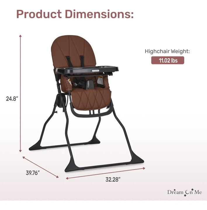 Silla Alta Para Bebé Snack And Stow Coñac Fácil De Plegar