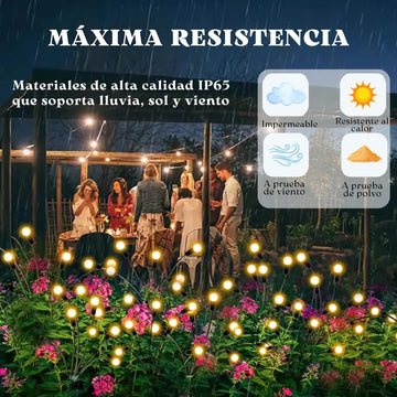 Luces Navidad Exterior Luces Luciérnagas Led Jardín 2 Piezas Amarillo