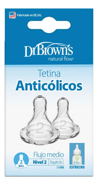 Chupo Dr Browns Para Biberón Estándar Nivel 2 Color Blanco Blanco