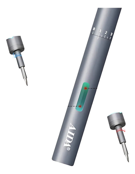 Destornillador Eléctrico Aida Professional Para Teléfonos - Gris Oscuro