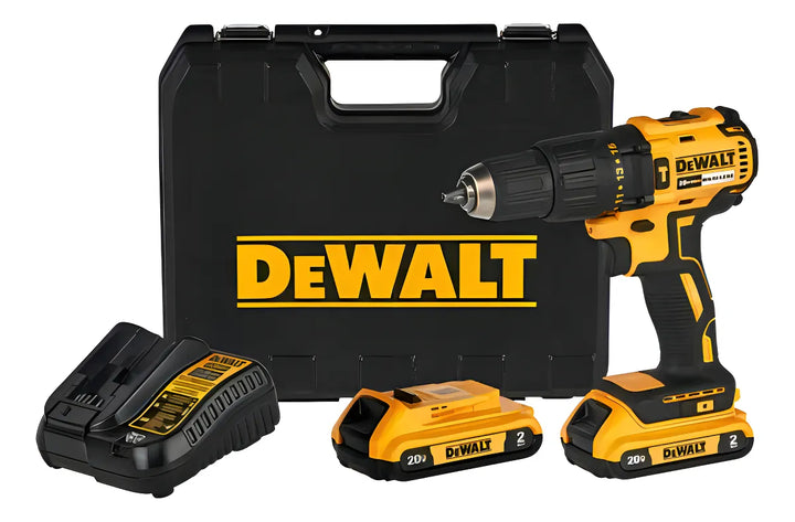 Taladro percutor atornillador inalámbrico de 13mm DeWalt DCD7781D2-B2 + 2 baterías de 2Ah + accesorio con maletín de transporte