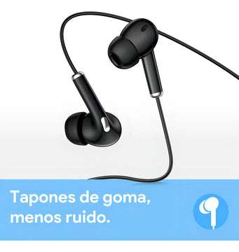 Audífonos Alámbricos Manos Libres Con Micrófono Para 3.5mm J Negro