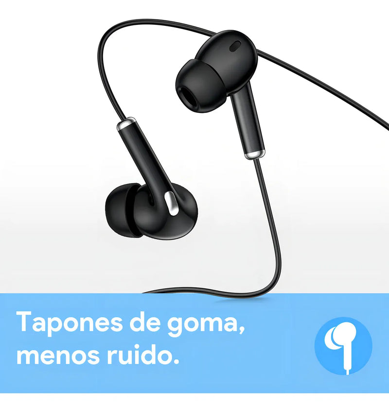 Audífonos Alámbricos Manos Libres Con Micrófono Para 3.5mm J Negro