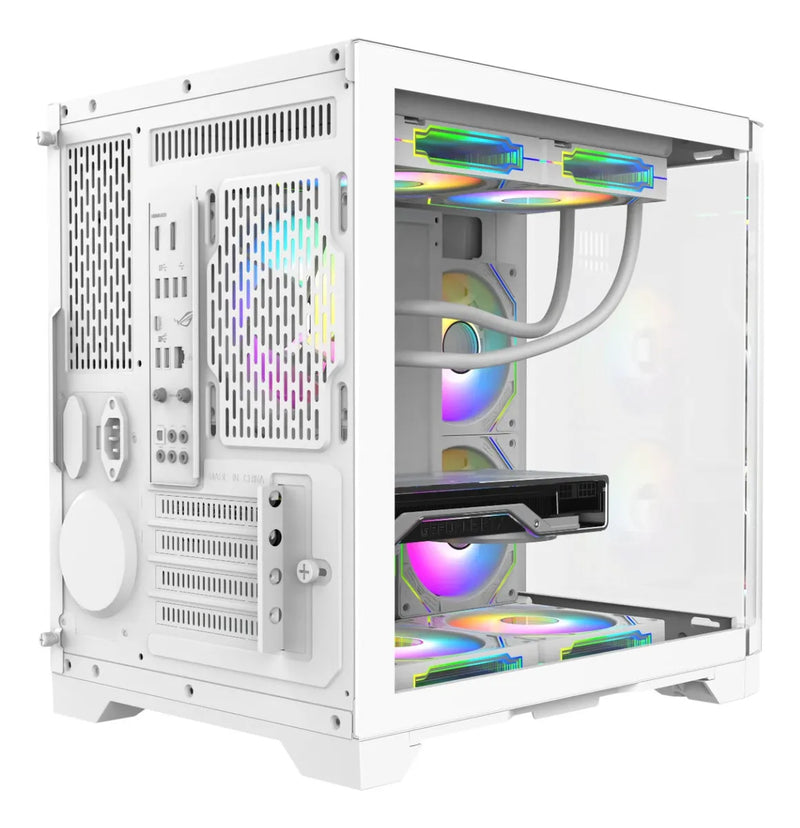 Gabinete Gamer Iceberg Crystal Wave M Blanca Argb 3 Fans Blanco