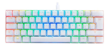 Teclado VSG QWERTY Kailh Brown español latinoamérica color blanco con luz RGB