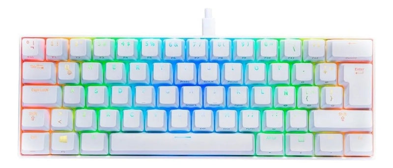 Teclado VSG QWERTY Kailh Brown español latinoamérica color blanco con luz RGB