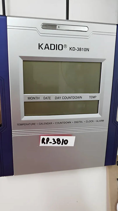 Reloj Pared Kadio Digital Kd3810 Hora Fecha Alarma Termometr Color de la estructura Gris