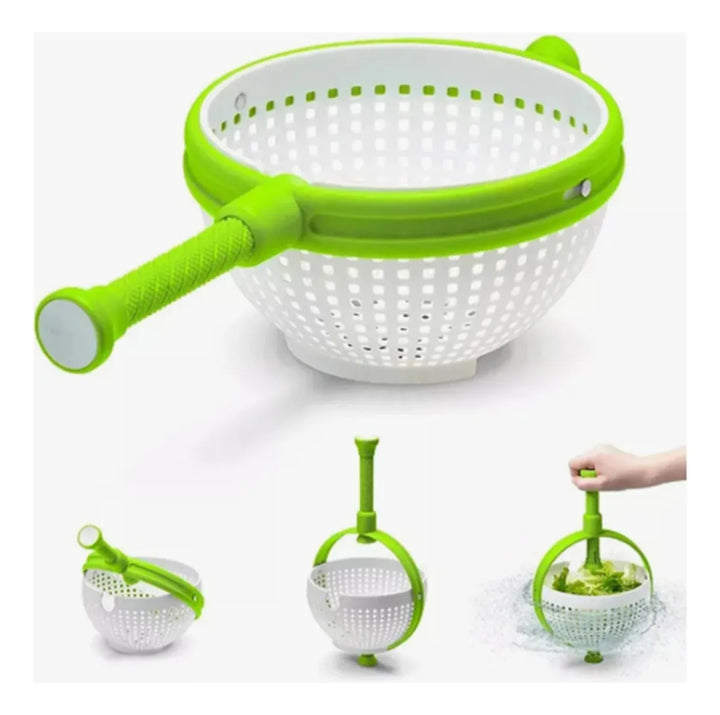 Colador De Cocina Multifuncional Giratorio Secado Alimentos Blanco