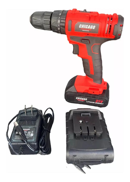 Taladro Inalámbrico 21 V 3/8 Trabajo Profesional Negro