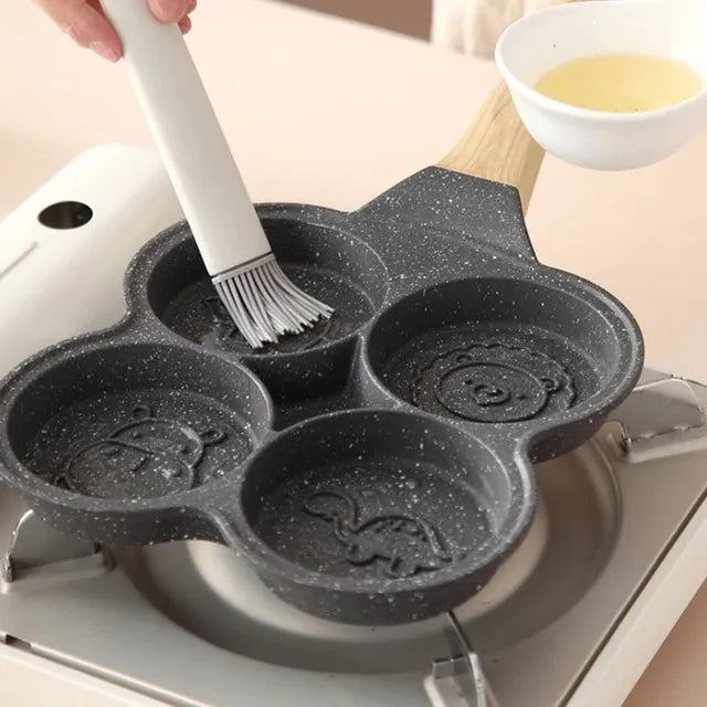 Sartén Para Huevos Fritos Forma De Animales 4 Puestos Niños Gris