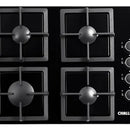 Estufa 4 Puestos Cristal + Campana Horizontal 60 Cm Negra Negro