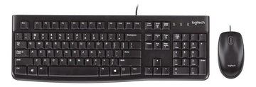 Combo de teclado y mouse Logitech MK120 color negro