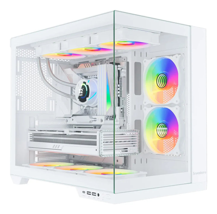 Sevenhero H602 Atx Funda Para Pc Con 5 Ventiladores Argb De