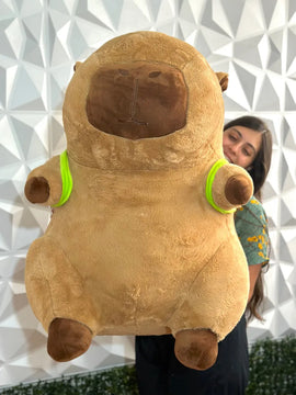 Capibara De Peluche Grande Realista Bonito Gigante 90cm Color Marrón Claro