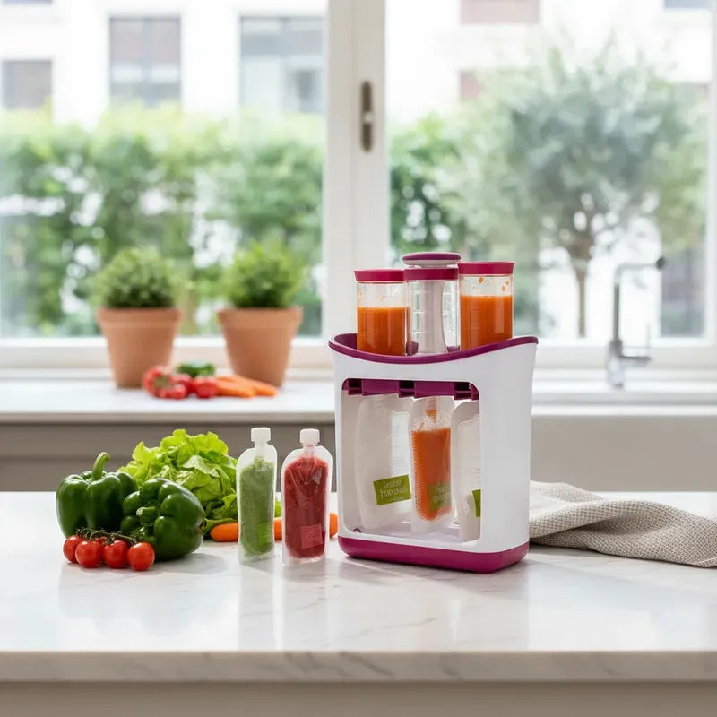 Dispensador Compota Bolsa Estación Papilla Bebe Extractor