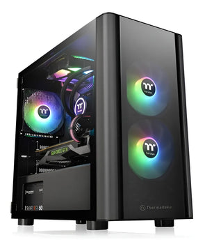 Chasis Gamer Thermaltake V150 Vidrio Templado Caja Atx Case Color Negro