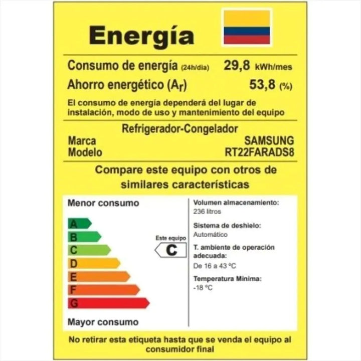 Nevera Samsung Rrefrigerador 236 Litros Congelador Superior Gris