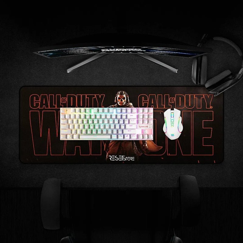 Pad Mouse Gaming Xxl Cod Warzone Extra Largo Speed 80x30cm Negro/naranja
