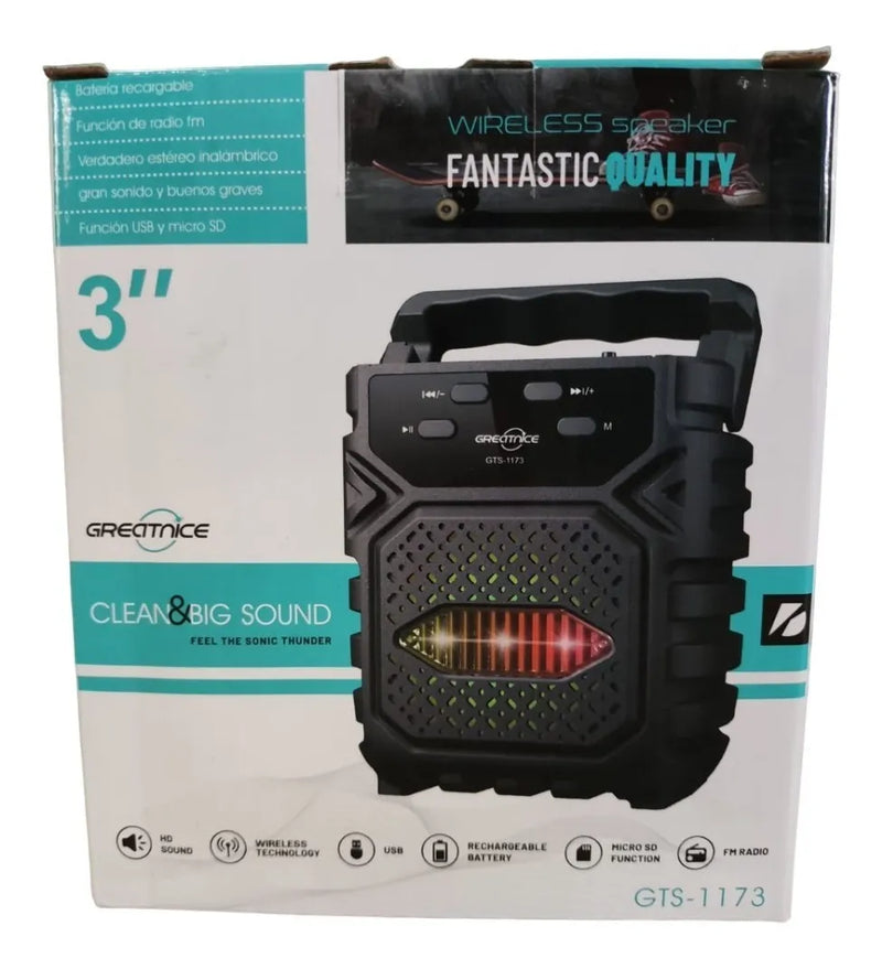 Parlante Bocina Portátil Radio Usb Sd Bluetooth Recargable
