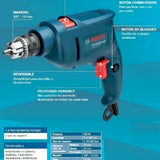 Taladro percutor atornillador eléctrico de 10mm Bosch GSB 450 450W + 0 baterías de 0mAh + accesorio con caja de cartón 60Hz