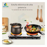 Fogon Estufa Eléctrica Sokany Dos Puestos Perillas Ajuste Temperatura Cocina Rápida Portátil Compacta Bajo Consumo Superficie Fácil Limpieza Potente Electrodoméstico Hogar Cocinas Modernas Eficiente