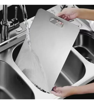 Tabla Corta Acero Inox Rectangular 34x23 Cm Tcaai Gris