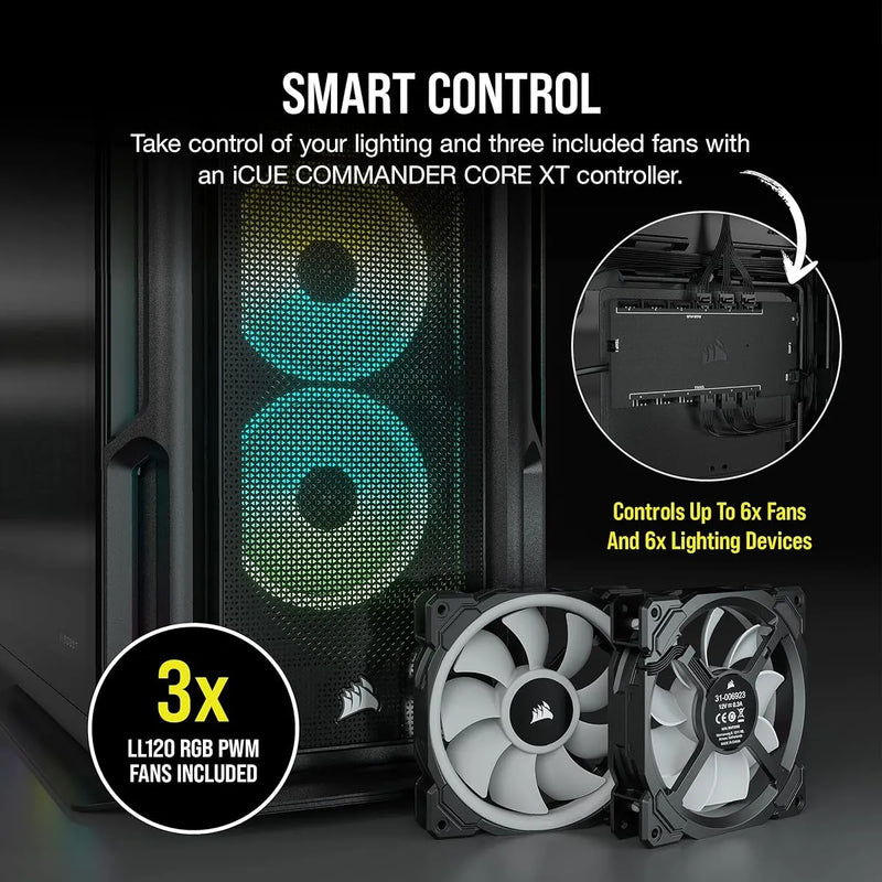 Caja Pc Corsair Icue 5000t Atx Rgb Vidrio Templado