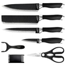 Juego De Cuchillos De Cocina X 7pcs Set En Acero Inoxidable Color Negro