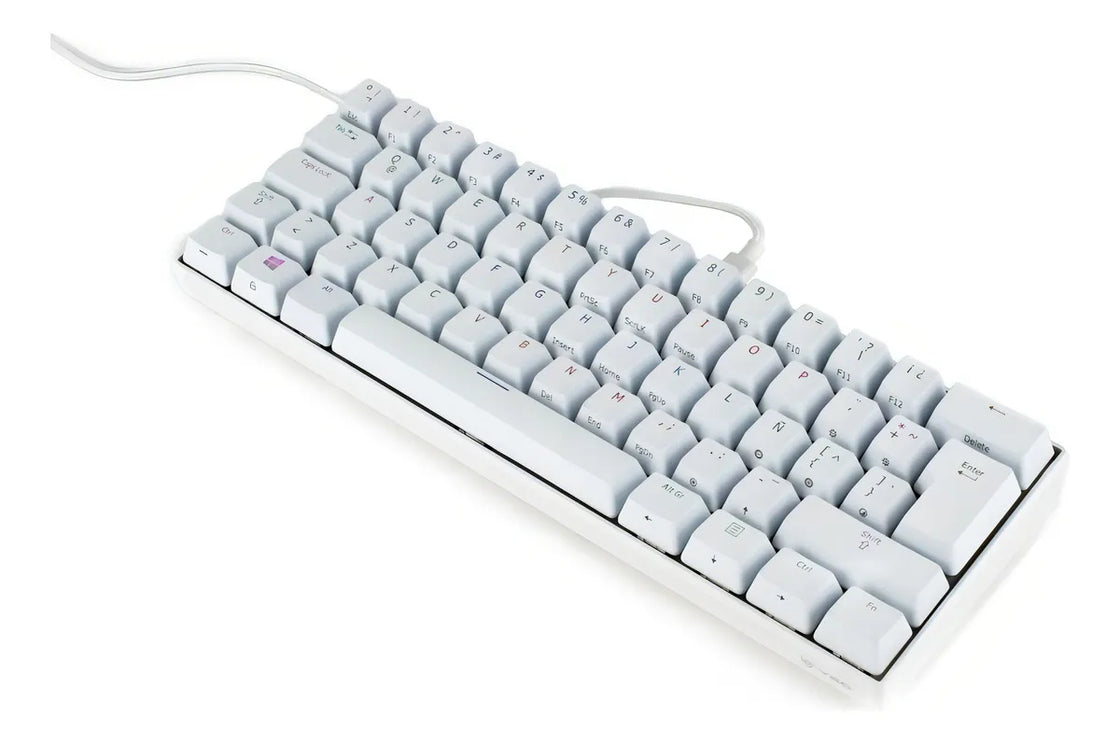 Teclado VSG QWERTY Kailh Brown español latinoamérica color blanco con luz RGB